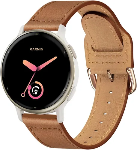 Vista 10 de Correa de cuero para Garmin Vivoactive 6/Vivoactive 5/3 Negro