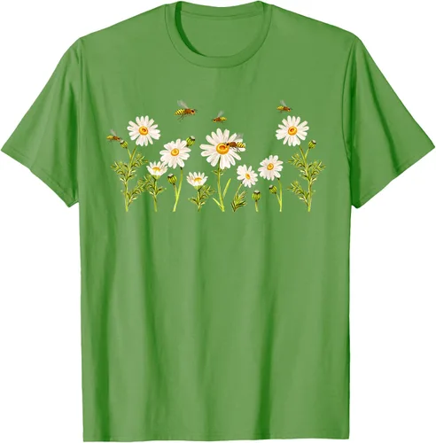 Vista 16 de Marguerites Daisy - Camiseta de verano con margaritas de jardín de flores, Negro, S