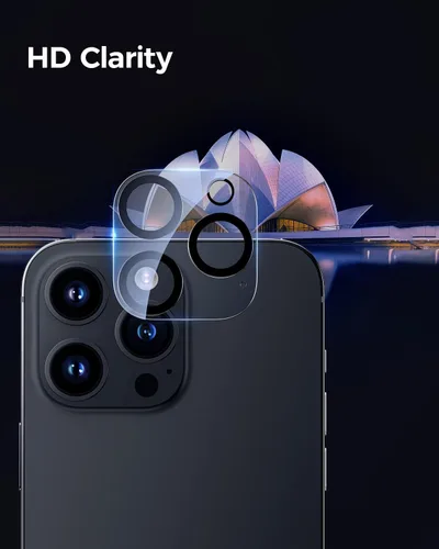 Vista 2 de Protector de lente de cámara para iPhone, vidrio templado 9H, antiarañazos, compatible con fundas, círculo nocturno, claridad HD sin burbujas