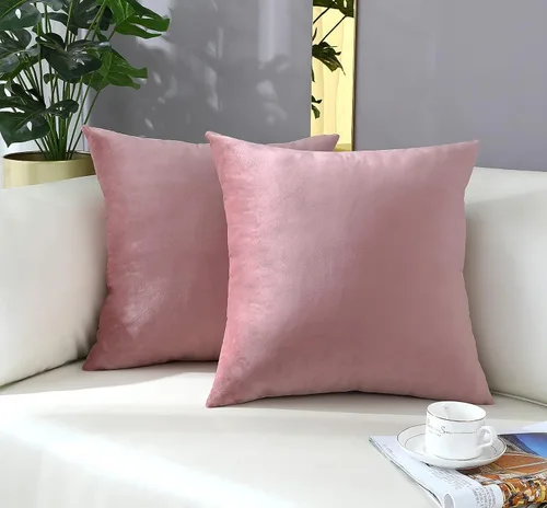 Vista 35 de mixeoo Comfy - Juego de 2 fundas de almohada decorativas de terciopelo grueso sólido y grueso, súper suaves, decoración del hogar para sofá, sala