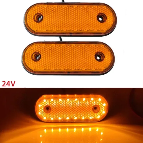 Vista 2 de 4 luces de marcador de remolque impermeables de 24 V 4 LED para remolque, luz indicadora de espacio montada en superficie, lámpara indicadora