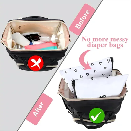Vista 5 de Paquete de 8 bolsas de hospital para trabajo de parto y parto, bolsas organizadoras de viaje, bolsa de maternidad de 8 tipos, bolsa de hospital