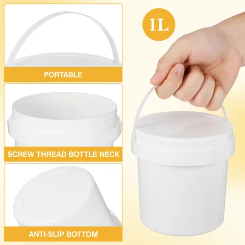 Vista 9 de Cubo de plástico blanco 3pcs cubo de almacenamiento blanco con cubierta 3pc PP con tapa