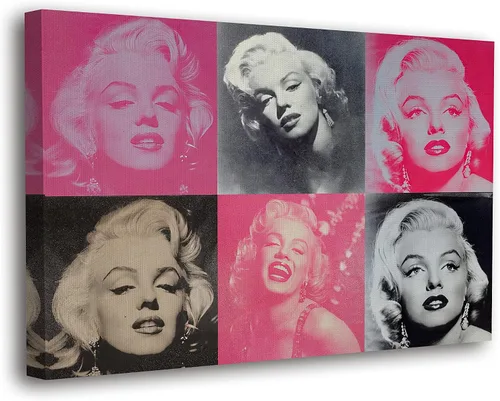 Vista 23 de SpiritualHands Marilyn Monroe - Lienzo decorativo para pared y póster – Decoración femenina moderna de maquillaje femenino, impresión de moda