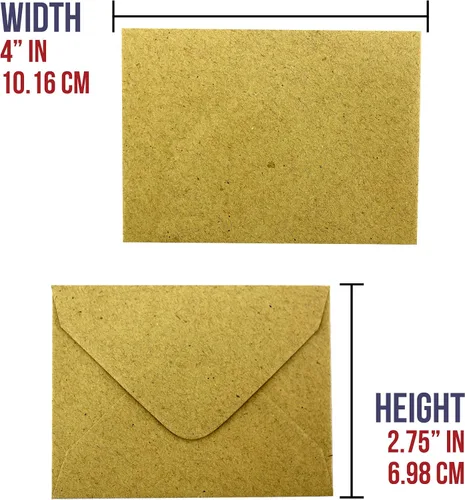 Vista 4 de Iconikal Sobres Kraft para ocasiones especiales, 4 x 2.75 pulgadas, 100