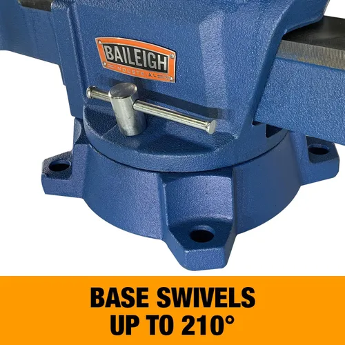 Vista 3 de Baileigh Tornillo de banco industrial, ancho de mandíbula de 4-1/2", apertura máxima de 5" (BV-4I)
