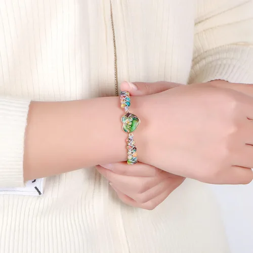 Vista 2 de MOOGEEN Pulsera de piedra natural para mujeres, adolescentes, niñas, regalos para mejor amiga, hermana, mamá, hija, nieta, bohemia, hecha a mano