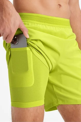 Vista 2 de Fabletics The Fundamental - Pantalón corto para hombre (forro), entrenamiento, correr, entrenamiento, gimnasio, yoga, ultraligero, atlético