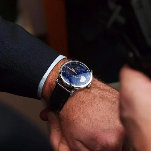 Vista 5 de Agelocer - Reloj de pulsera de lujo para hombre con esfera de diamante y esfera de color azul