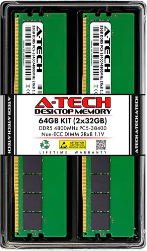 Vista 23 de A-Tech 8GB DDR5 4800MHz PC5-38400 CL40 UDIMM 1.1V sin ECC sin búfer DIMM 288-Pin PC de escritorio PC/computadora RAM módulo de actualización