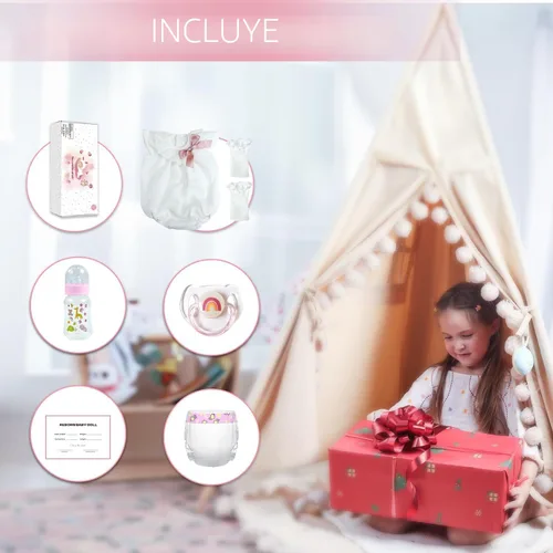 Vista 6 de WOOROY - Muñecas Reborn realistas para bebé niña de 20 pulgadas, muñecas recién nacidas con cabello rojo y ojos abiertos, cuerpo de tela