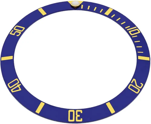Vista 2 de Ewatchparts BISEL INSERTO ALUMINIO COMPATIBLE CON ROLEX SUBMARINER AZUL 16610 16610LV 16613 ORO FUENTES, nácar