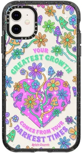 Vista 31 de Funda Impact de CASETiFY para iPhone 11 - Tiempo A Solas de Esther Kim - Negro Claro