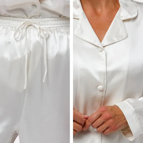 Vista 4 de Pijama clásico de seda para mujer (en caja de regalo), de Fishers Finery