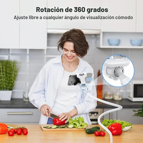 Vista 4 de Soporte para Teléfono Celular de Cuello de Cisne, Soporte Universal Flexible 360 para Teléfono, Soporte Perezoso con Abrazadera de Brazos Largos