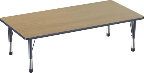 Vista 84 de FDP - Mesa rectangular para actividades escolares y aulas (24 x 36 pulgadas), patas gruesas para niños pequeños, altura ajustable de 15 a 24