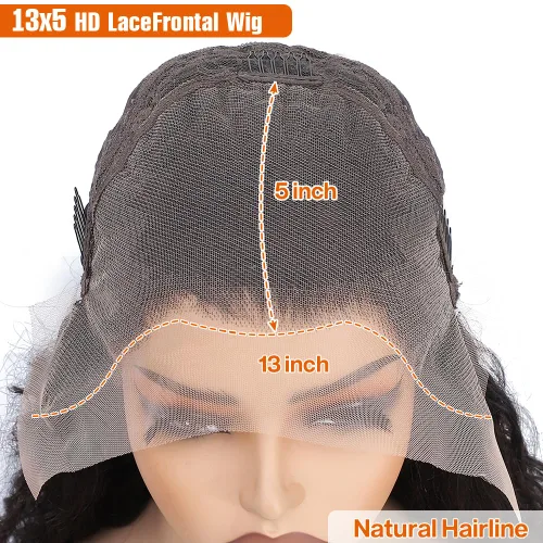 Vista 2 de Keshon 13x5 Pelucas de encaje frontal transparente HD de pelo humano onda profunda 200% de densidad, peluca frontal de encaje 13x5 de pelo humano
