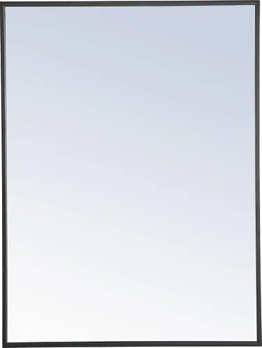Vista 29 de Elegant Decor Monet - Espejo rectangular con marco de metal (60 x 18 pulgadas), color negro