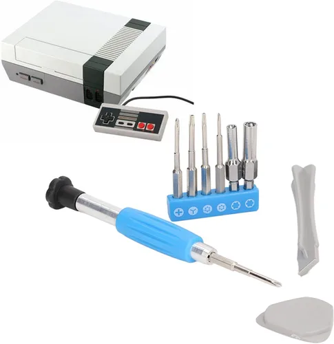 Vista 7 de Kit de herramientas de reparación de destornilladores para interruptor SNES n64 NES Wii triwing