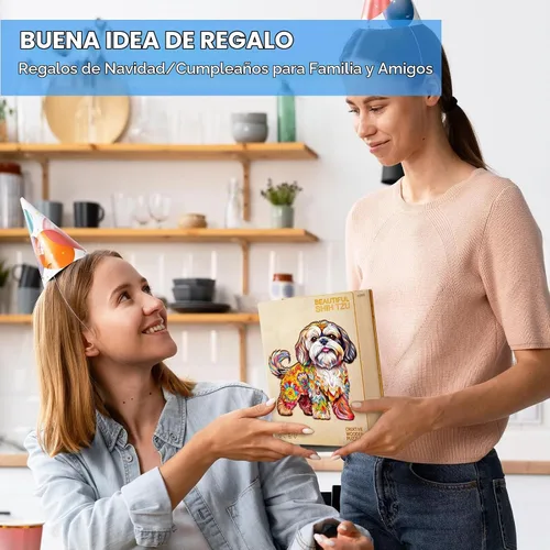 Vista 7 de Rompecabezas de madera para adultos, rompecabezas de madera de perro Shih Tzu, rompecabezas de corte de forma de madera única, el mejor regalo