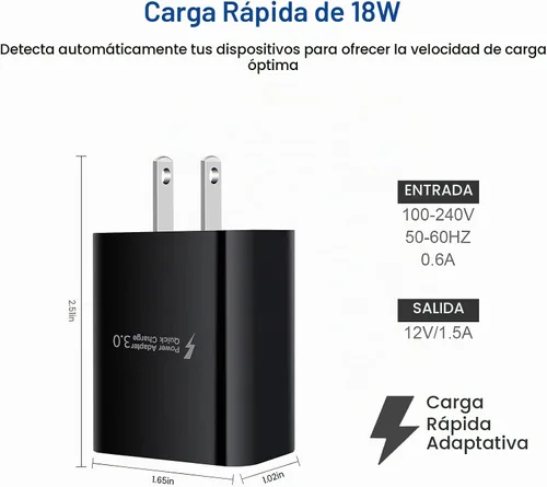 Vista 4 de Cargador USB tipo C de carga rápida compatible con Samsung Galaxy S25FE S24FE A17 A16 A56 A36 A26 A23 S25 Ultra S25 Plus A35 A55 A07 S25 Ultra S23
