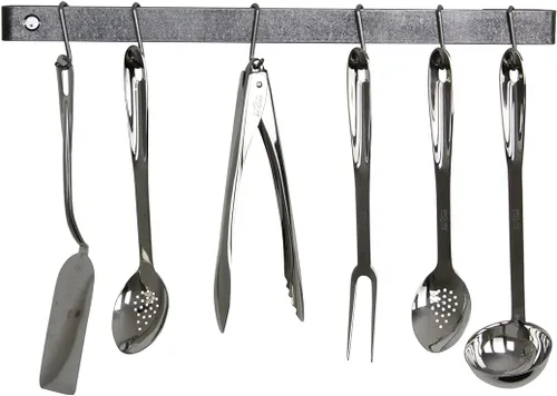 Vista 4 de Enclume Premier - Estante para ollas de pared para utensilios de 30 pulgadas, acero martillado