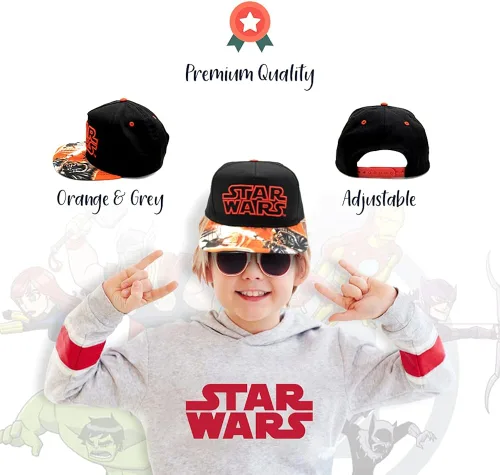 Vista 2 de Star Wars - Gorra de béisbol con logotipo bordado clásico para niños y jóvenes
