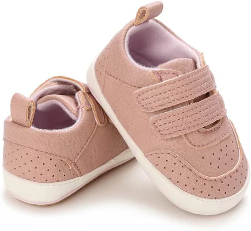 Vista 3 de Clowora Zapatos para bebés niños y niñas, suela de goma antideslizante, zapatos de cuna para recién nacidos, mocasines planos.
