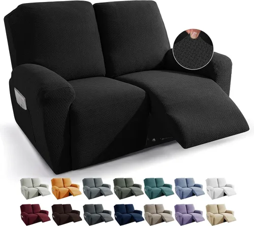 Vista 41 de JIVINER Fundas de sofá reclinable de 8 piezas, fundas elásticas de jacquard para sofá reclinable, fundas para sala de estar, protector suave de 3