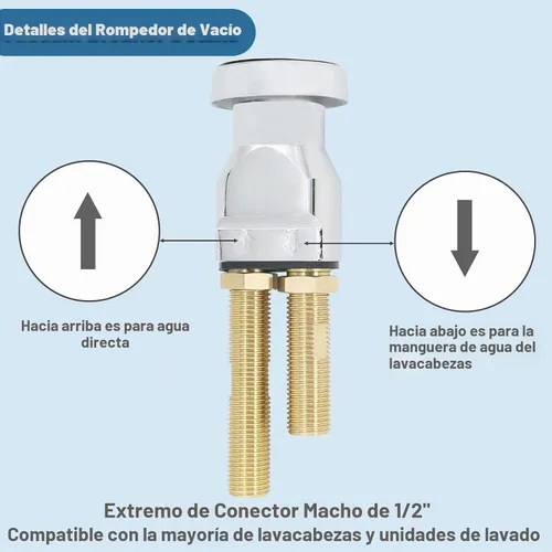 Vista 4 de Kit de rompedor de vacío de tazón de champú 7 piezas de repuesto para fregadero de salón