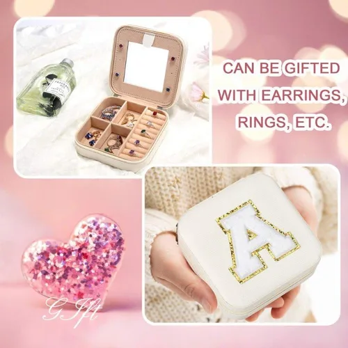 Vista 7 de Parima Joyero de viaje para mujeres y niñas, joyero con inicial H Joyero grande Joyero de viaje para mujer Joyero de viaje Regalos de viaje