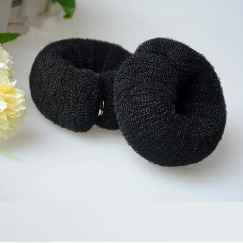 Vista 2 de 3 piezas de herramientas de peinado de cabello para mujer: moldeador de anillo de espuma para el cabello, accesorio de moño para el cabello, anillo