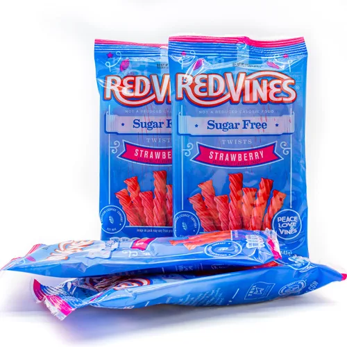 Vista 8 de Sugar Free Red Licorice Twists 5oz Bags (4 Pack) Strawberry Flavored, Chewy Candy, Smart Sweets