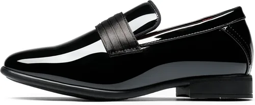 Vista 2 de Bruno Marc Zapatos de esmoquin formales para niño, mocasines sin cordones