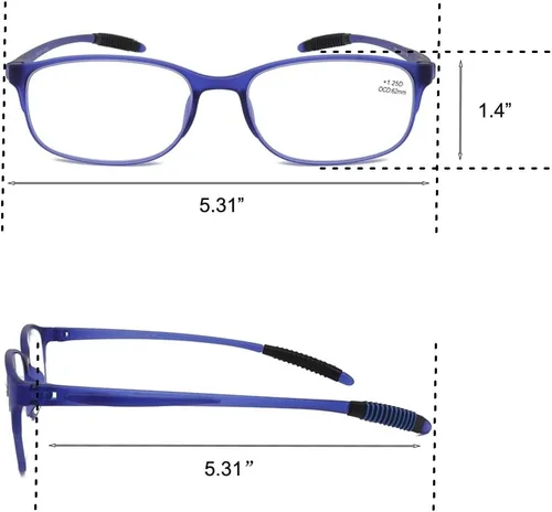 Vista 6 de Lentes de lectura de revestimiento reflectante anti (flexibles y ligeros) lectores plásticos 1.25 C2