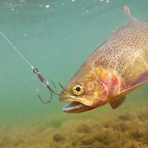 Vista 5 de Ganchos de enganche para enganchar ganchos agudos pesados, 4 ganchos de pesca con peso grandes para peces agudos para pesca de cebo, trucha, lubina