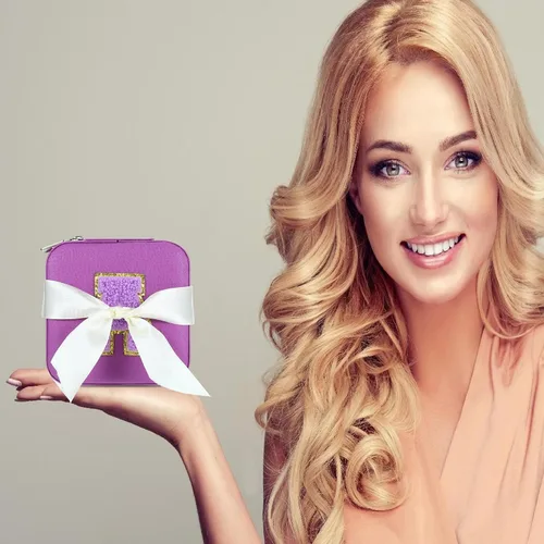 Vista 4 de Parima Joyero de viaje para niñas y mujeres, caja organizadora de joyas, cajas de joyería personalizadas para mujeres y niñas, caja organizadora
