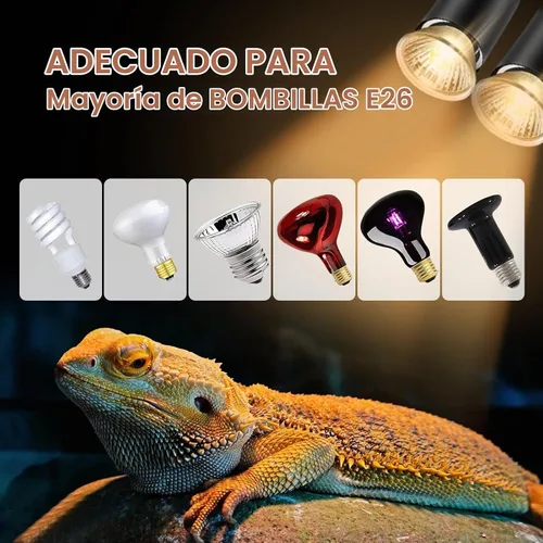 Vista 6 de Bombillas Uva de 50 W, 2 paquetes, lámpara de calor de tortuga
