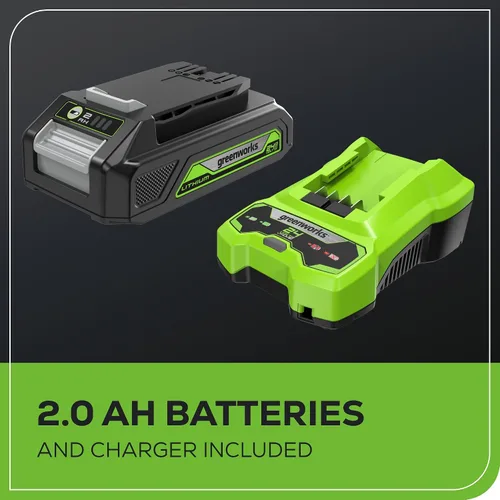 Vista 9 de Greenworks Cortadora de Hilo/Bordeadora Inalámbrica de 24V (Gen 2), Ancho de Corte de 12", Diseño Ultra-Ligero de 6 lbs, con Batería de 2.0Ah