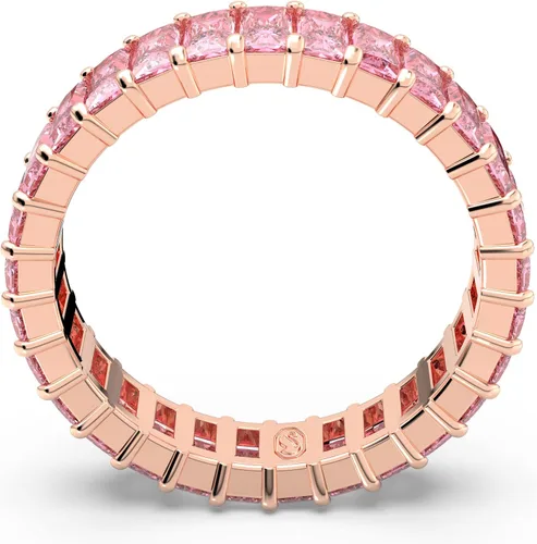 Vista 4 de Swarovski Colección de anillos de cristal Matrix, cristal rosa, acabado en tono oro rosa