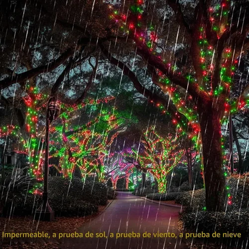 Vista 8 de Luces de Navidad de 200 pies con 500 luces LED para decoración al aire Rojo+Verde