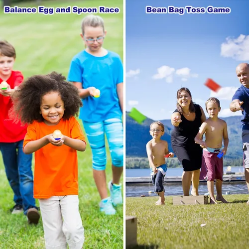 Vista 5 de Bolsas de carreras de sacos de patatas – Bolsas de carreras de sacos para adultos y niños, juego de lanzamiento de bolsas de frijoles, carrera