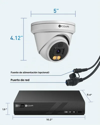 Vista 9 de Sistema de cámara de seguridad PoE 4COVR con disco duro de 2 TB, LY97KA5M0804
