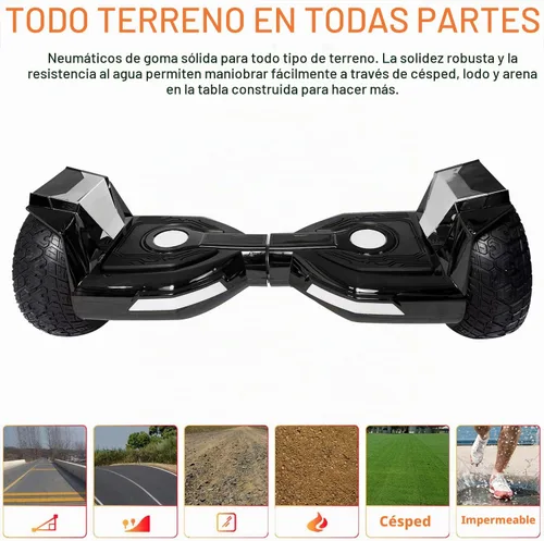 Vista 5 de Hoverboard, All Terrain Hover Board, Bluetooth & LED Lights 8.5” Off Road Self Balancing Scooter, Non-Slip Footpads, UL2272 Safety Certified