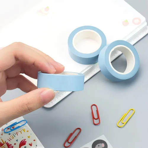 Vista 3 de NatSumeBasics 3 Cintas Washi Azul Claro Lisas Cinta Adhesiva Decorativa para Enmascarar, 32 Pies Cintas Autoadhesivas para Embalaje Decoración