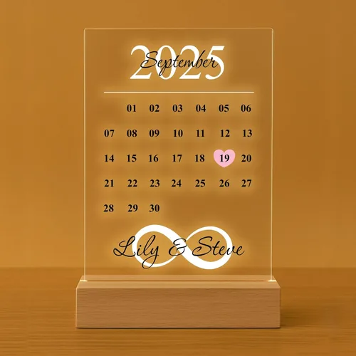 Vista 4 de Calendario personalizado con fecha y nombres, regalo para ella, regalo de aniversario para esposa, marido, parejas, regalos de regalo para esposa