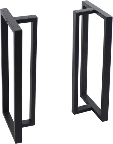 Vista 16 de MBQQ Patas para muebles de 15.7" de altura 17.7" de ancho, tubo cuadrado rústico decorativo, patas de mesa de metal resistente, patas de escritorio