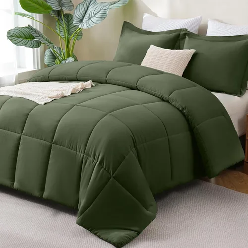 Vista 20 de CozyLux Juego de edredón Super King, juego de ropa de cama negro ceniza de 270GSM para todas las estaciones, juego de cama de 3 piezas cosidas