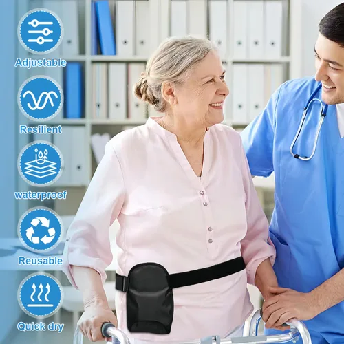 Vista 5 de Bolsa de ostomía impermeable con banda de fijación elástica ajustable, bolsa de ostomía, fundas impermeables para colostomía, protector de bolsas