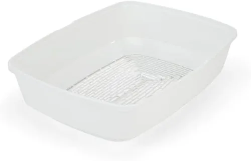 Vista 5 de So Phresh by Petco - Sartén grande para gatos, color gris y blanco, 19.7 pulgadas de largo